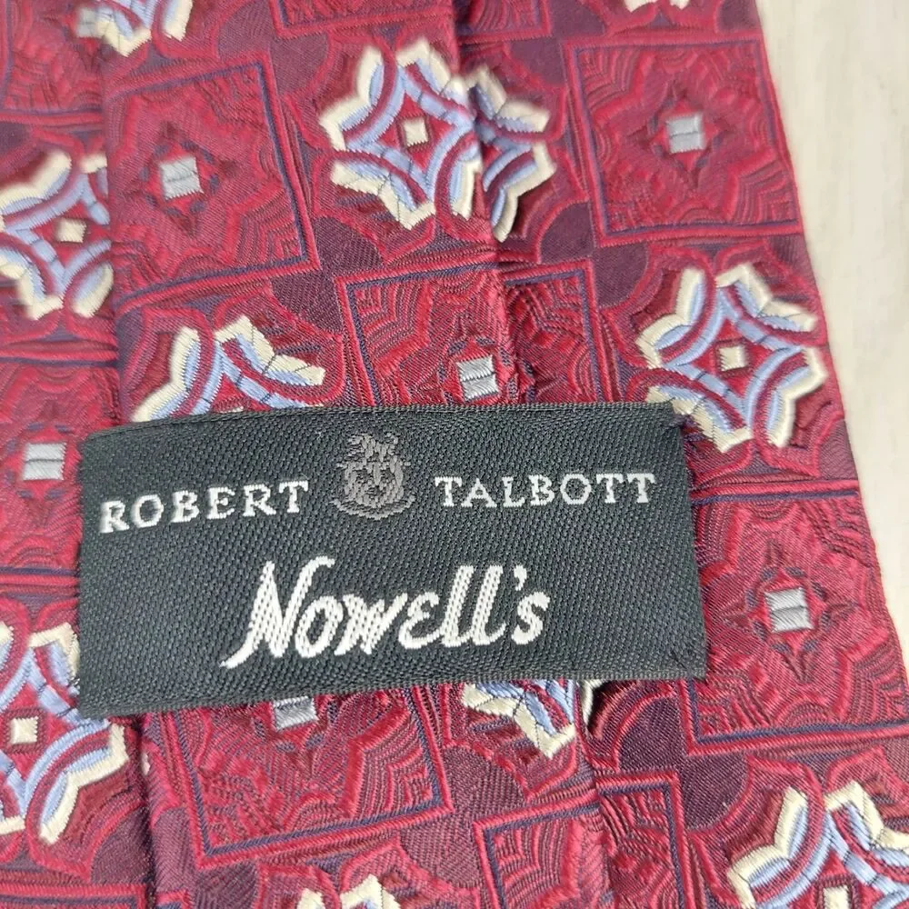 Robert Talbott Nowell's Necktie‎ Mens 100% Silk Tie Multicolor Geometric Floral